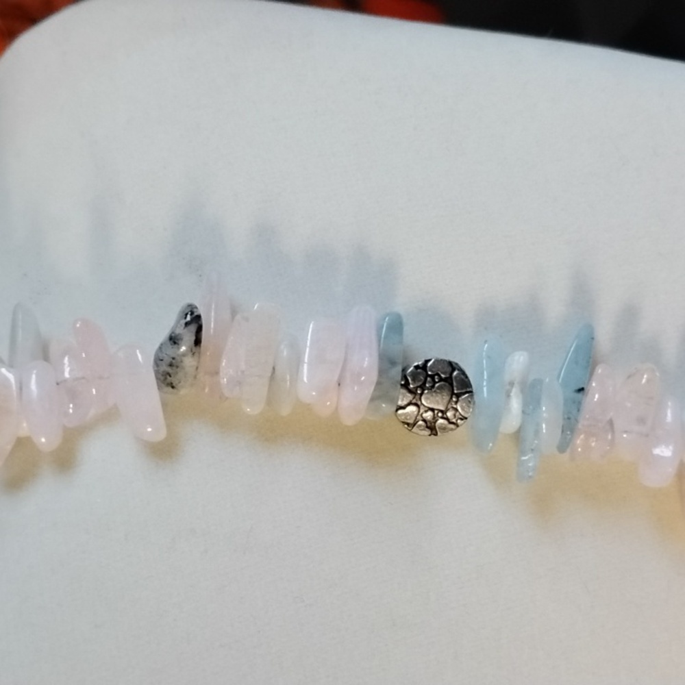 🩷Hand Crafted Beryl Multi-Color Pastel Stone Necklace(Morganite, Aquamarine🩷 - Picture 4 of 7